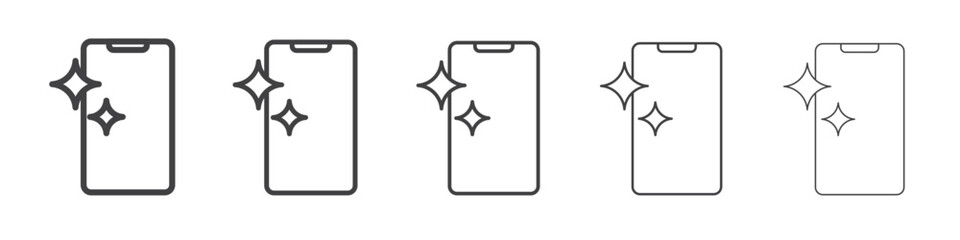 clean phone glass icon simple illustration collection symbol