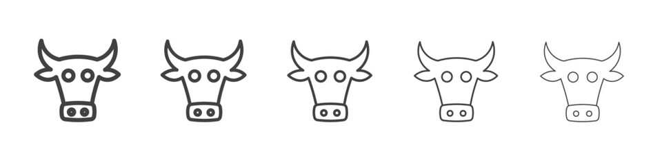 cow face icon simple illustration collection symbol