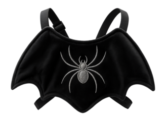 Halloween-themed cat costume with a spider motif, great for spooky celebrations at home.