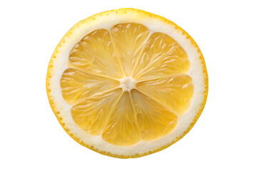 Fresh lemon slice close up for juice recipes and healthy diet concept image on transparent background