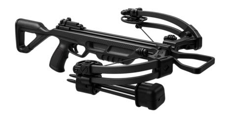 Carbon fiber crossbow with integrated quiver and noise dampeners for stealth hunting
