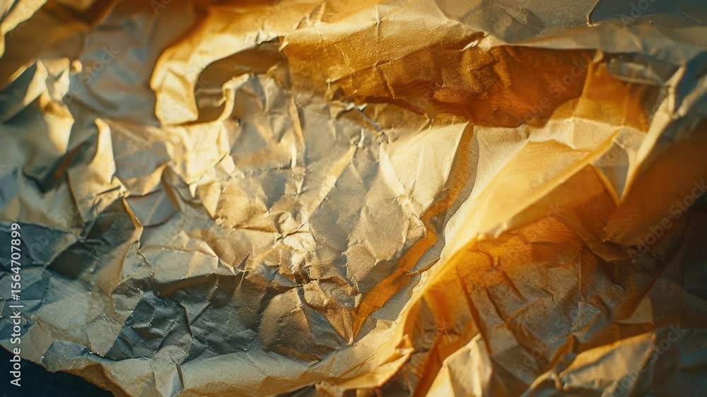 Poster A detailed view of crumpled paper with wrinkles and creases