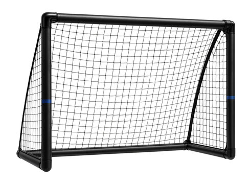 Freestanding soccer goal net with PVC frame for backyard practice