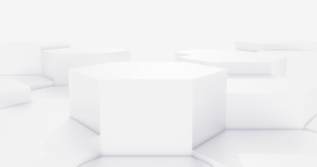 Podium geometric shape with space for object minimal background 3d render