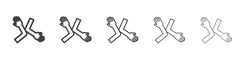 elbow greeting icon simple illustration collection symbol