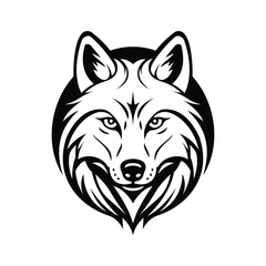 A snarling glyph icon of wild wolf face