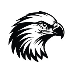 A bold glyph icon of eagle face mascot