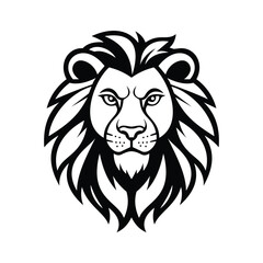 A noble glyph icon of lion mascot design