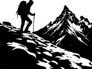 mountain climbing, team forest tree vector bundle