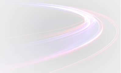 Dynamic neon background with wave line glow, night light graphics, PNG