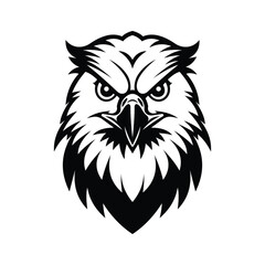 A wide glyph icon of eagle face drawing