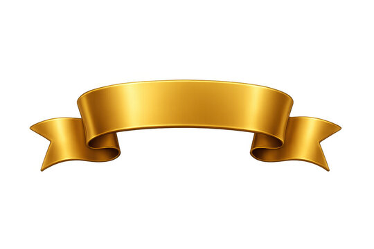 Shiny golden ribbon banner waving on transparent background, perfect for adding a touch of elegance and prestige to designs - Powered by Adobe