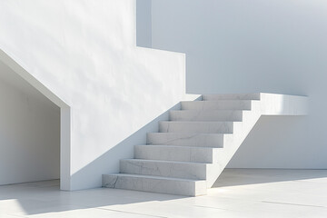 Fototapeta premium Minimalist White Staircase Design