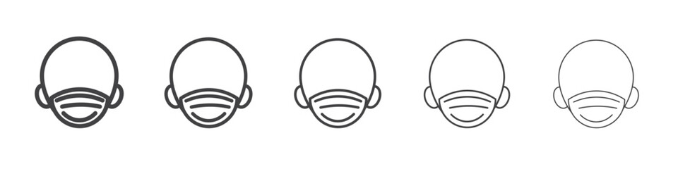 Man face with mask icon simple illustration collection symbol