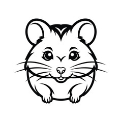 A tiny glyph icon of hamster mascot head