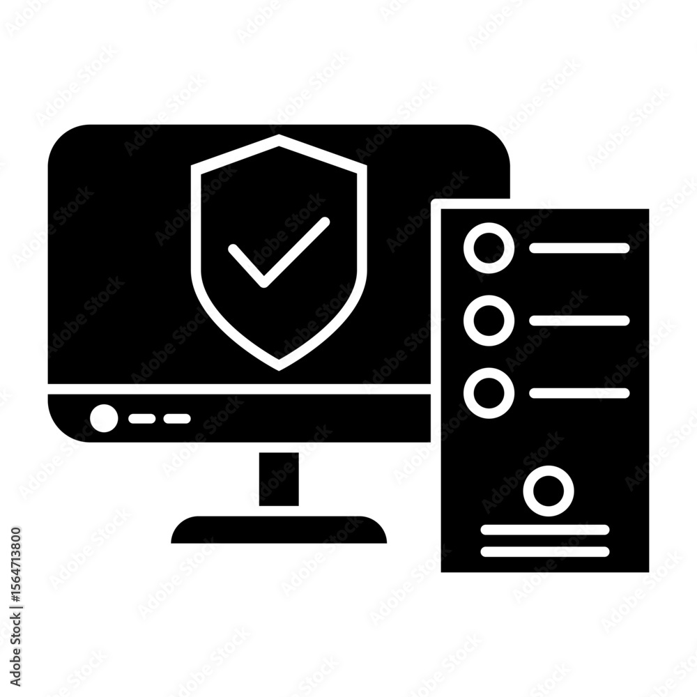 Poster cybersecurity vector icon. firewall illustration sign. web protection symbol. cyber security web ico