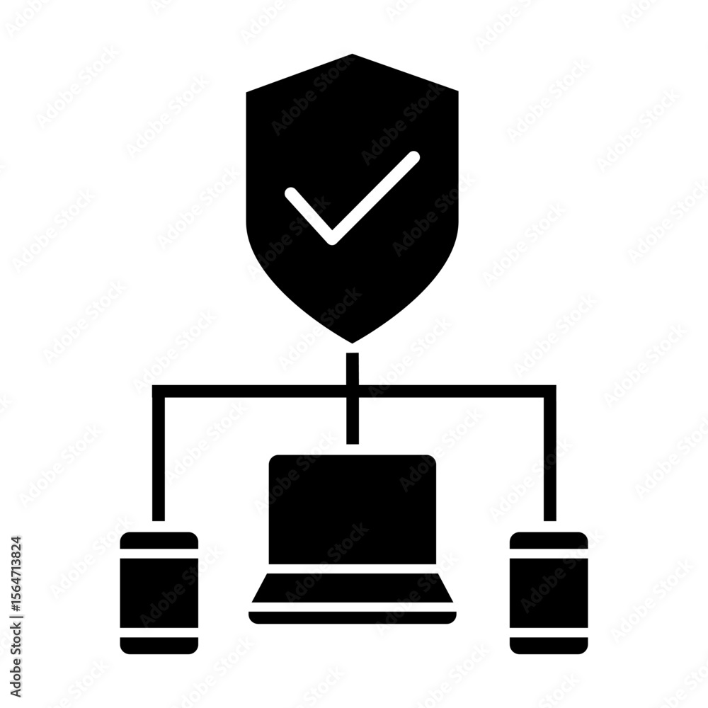 Poster cybersecurity vector icon. firewall illustration sign. web protection symbol. cyber security web ico