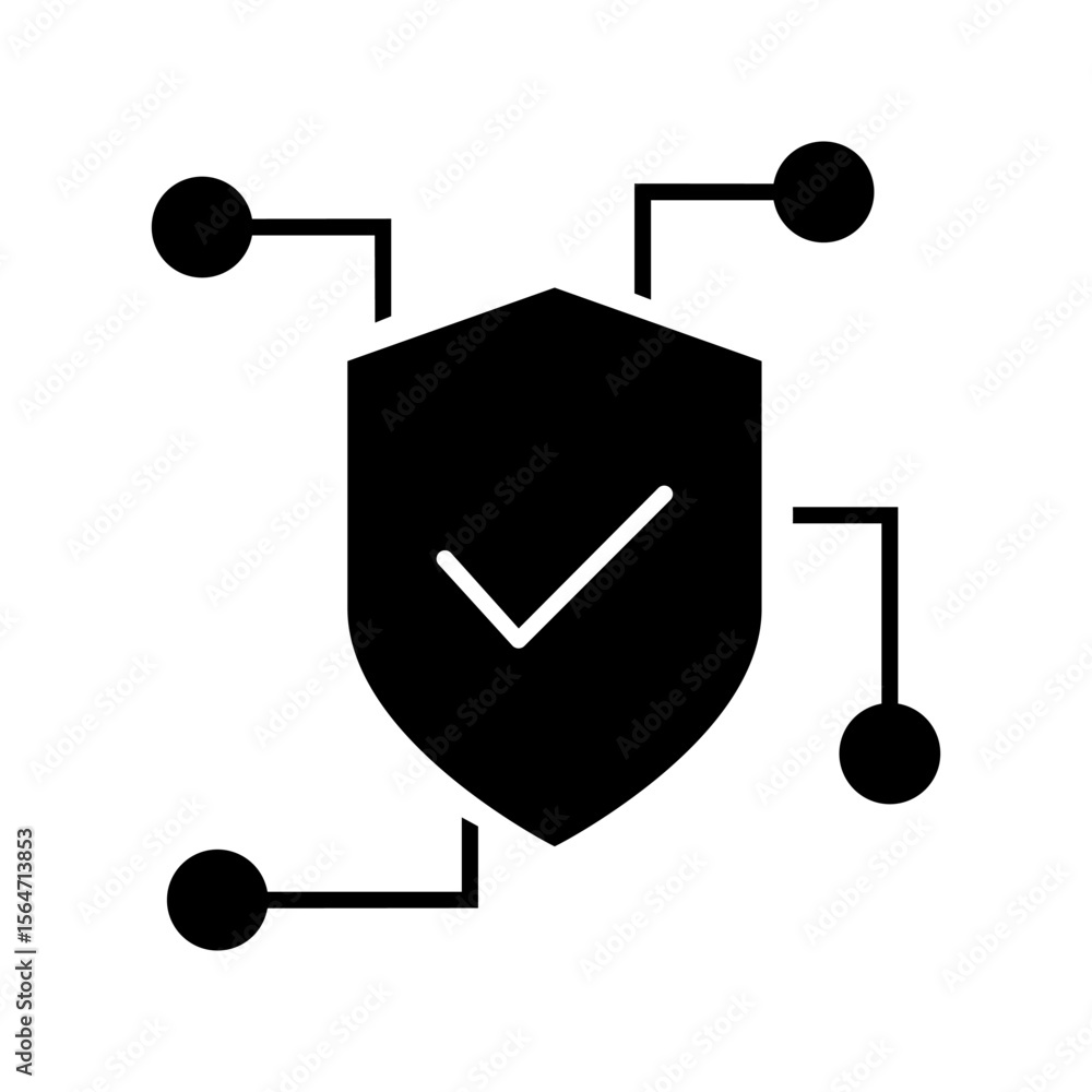 Poster cybersecurity vector icon. firewall illustration sign. web protection symbol. cyber security web ico