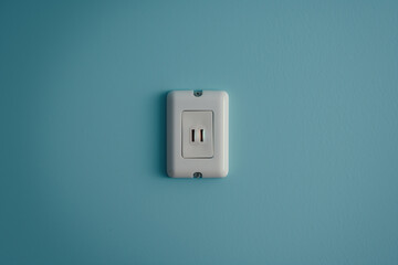 Power Outlet on Blue Wall