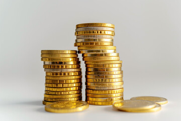 Stacks of Gold Coins for Wealth