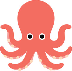 A colorful and friendly octopus illustration in flat design style, ideal for ocean-themed learning tools, marine life flashcards, and children’s content. © 소희 김