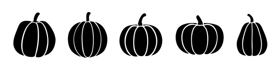Pumpkin icon. Pumpkin silhouette vector.