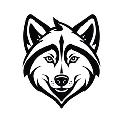 A sharp glyph icon of siberian husky face © CreativeStudio