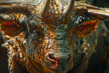 Close-Up of a Colorful Rhinoceros Beetle