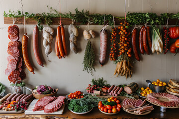 Variety of Fresh Meats and Vegetables