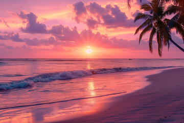 Beautiful Sunset Over Tropical Beach