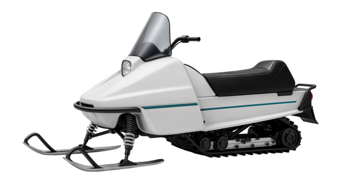 Compact snowmobile featuring a single headlight and low windshield