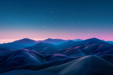 Night Sky Over Snowy Mountains