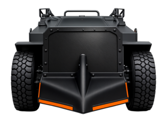 Armored breaching vehicle with battering ram and reinforced front shield