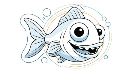 Obraz premium Smiling Fish With Big Eyes in Water