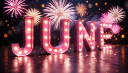 June Celebration: Marquee Lights and Fireworks