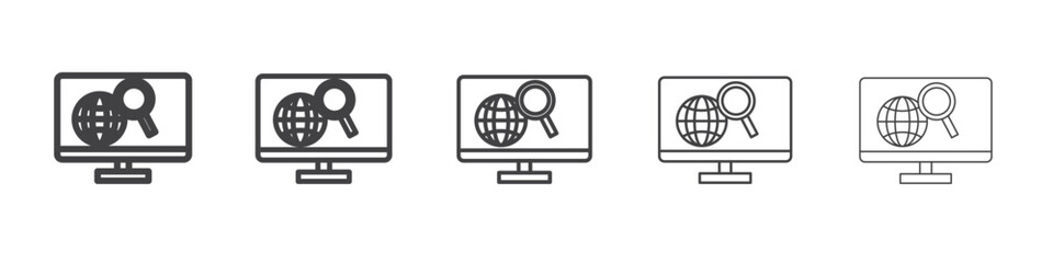 Researching information online icon simple illustration collection symbol