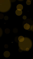 Gold Polka Dot Bokeh vertical background on Black for Luxury Design
