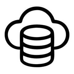 Obraz premium Outline Simple Database Server with Cloud Connectivity Computing Illustration