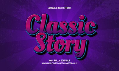 classic story editable text effect with a retro and vintage text style