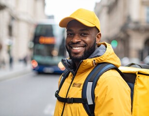 food delivery guy in city 