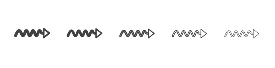 undulating arrow icon simple illustration collection symbol