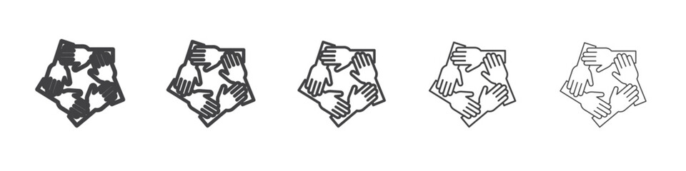 Unity and teamwork icon simple illustration collection symbol