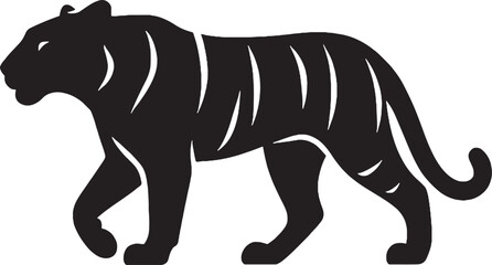tiger silhouette vector style, white background.eps