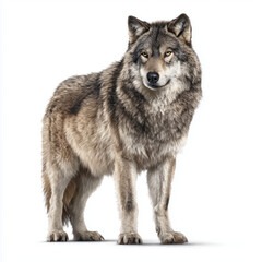 Majestic Gray Wolf Portrait , PNG isolated cut out image