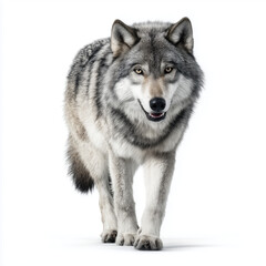 Majestic Gray Wolf Portrait , PNG isolated cut out image