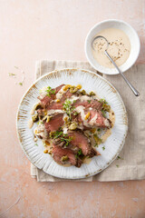 Vitello tonnato with capers