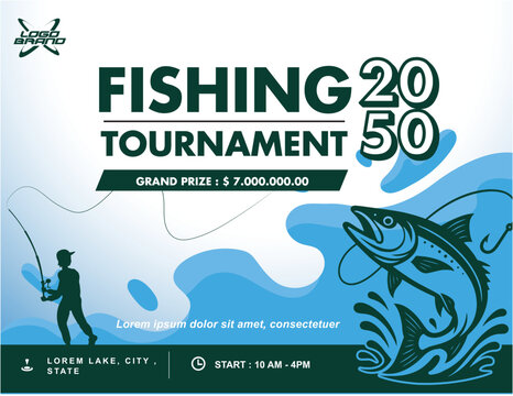 fishing competition template editable vector