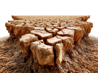 Dry Earth: An arid landscape, depicting cracked earth under a harsh sun, a visual metaphor for environmental concerns and climate change effects.
