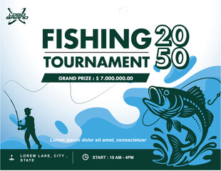 fishing competition template editable vector