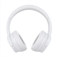Sleek White Headphones for Immersive Audio , PNG isolated cut out image